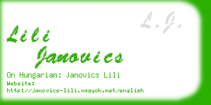 lili janovics business card